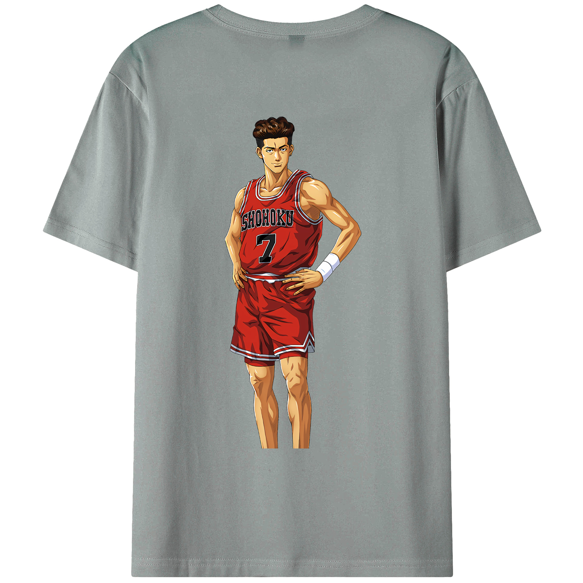 （画像用） SLAM DUNK／スラムダンク 綿100％ メンズ半袖Tシャツ（バックプリント） 通気性